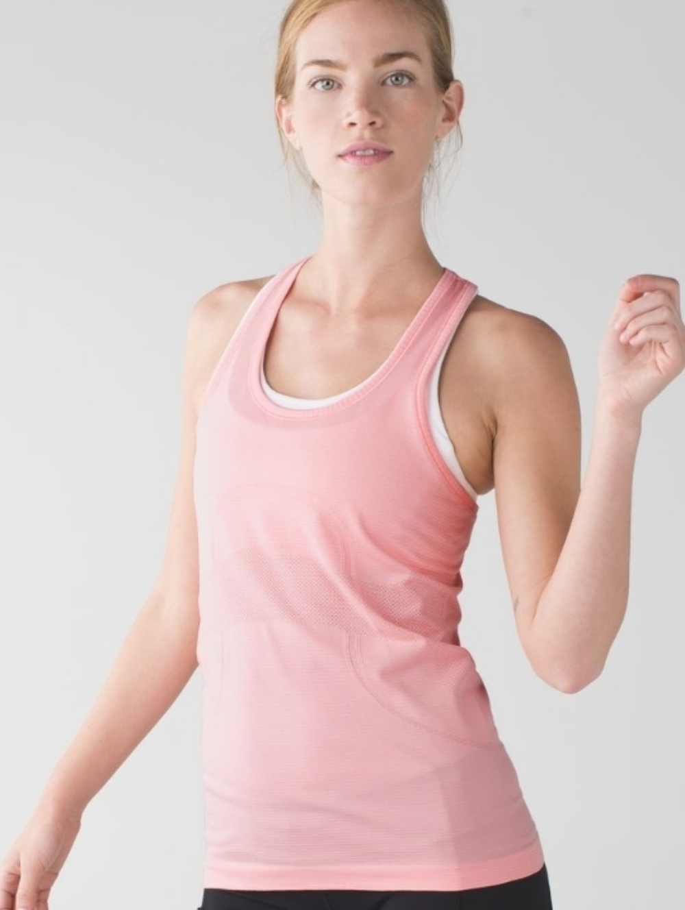 Lululemon Swiftly Tech Racerback Tank Top Heathered Bleached Coral 8